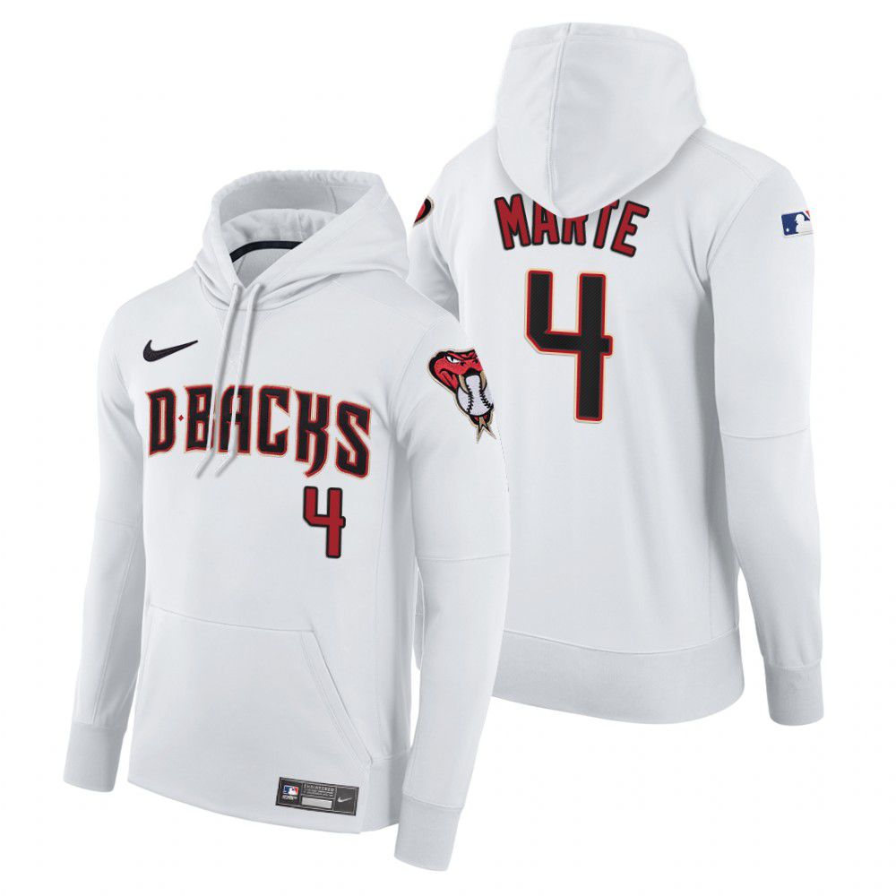 Men Arizona Diamondback #4 Marte white home hoodie 2021 MLB Nike Jerseys->arizona diamondback->MLB Jersey